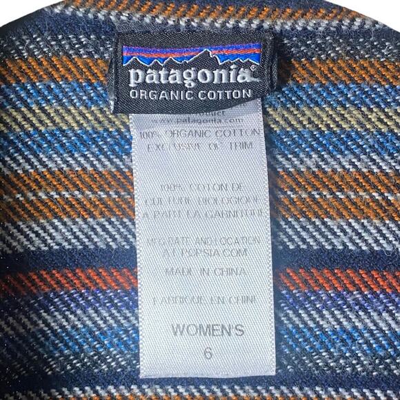 PATAGONIA Women’s "Fjord" Flannel Gaucho Striped Long Sleeve Outdoor Shirt, 6 - Picture 3 of 6